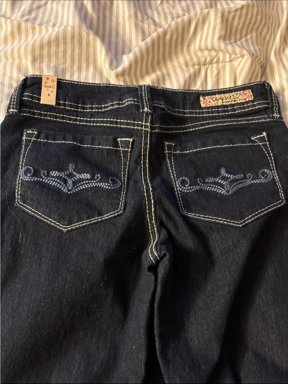 Dark Indigo girls Jean with Embroidered Back Pockets
